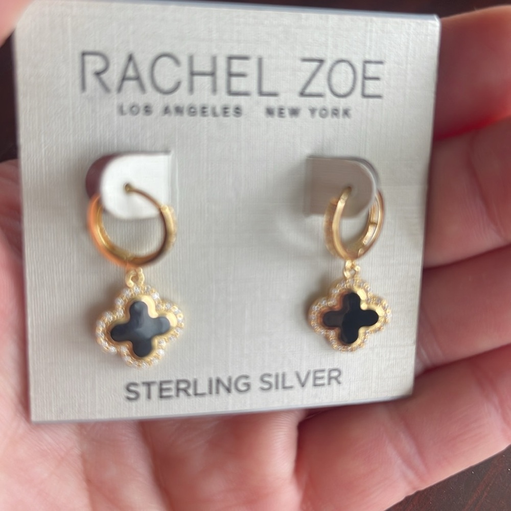 RACHEL ZOE Sterling silver  Clover Earrings.new